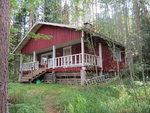 Небольшая деревянная дача на берегу озера Herajärvi - код 48865