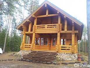 Дом ручной работы на берегу озера Hanhijarvi в Enonkoski  - код 24176 